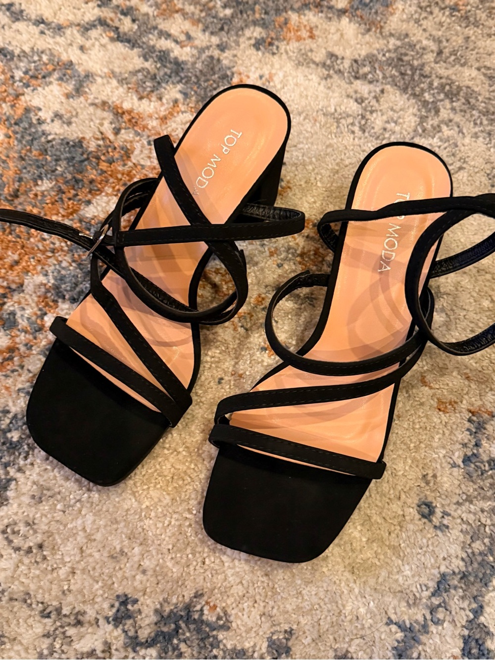 Top Moda Strappy Block Heel Sandal